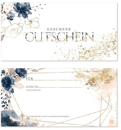 GESCHENKGUTSCHEINcom by POS-HAUER. 10 Gutscheine, blanko zum selber Ausfüllen. Für Unternehmen Geschäfte Handel.