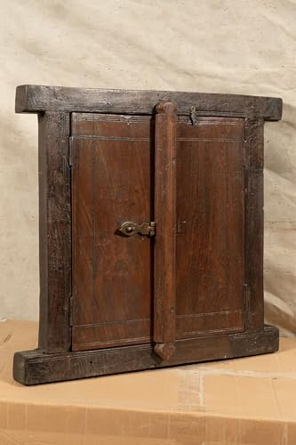 Biscottini Puerta Interior Ventana 57,5 x 7,5 x 52,5 cm – Puerta de Madera – Puertas de Interior y Exterior – Decoración casa