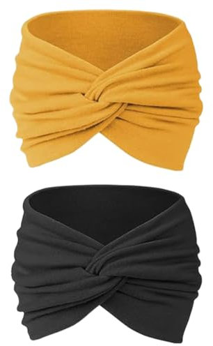 NTRUXZP Haarbänder Damen Breite, 2 Stück Stirnbänder für Damen, rutschfest, für kurzes Haar, Yoga, Workout, Laufen, Sport, elastische Haarbänder für Damen, Haardreh, Turban, Haarwickel für Mädchen