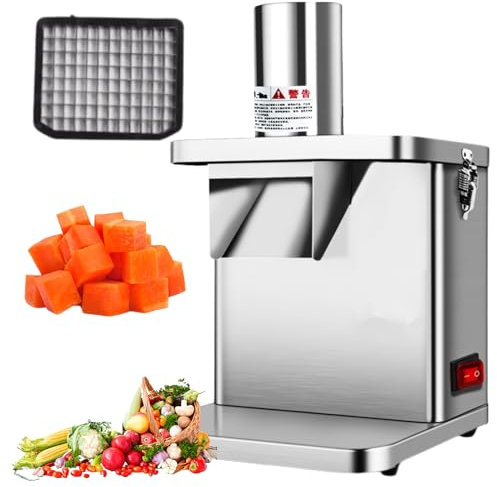 LFfwynog Picadora de Cocina, Disparador de Ensalada de 250 W, picadora eléctrica de Verduras para Frutas, Cortador de Alimentos de Acero Inoxidable para Verduras,6 * 7.2mm