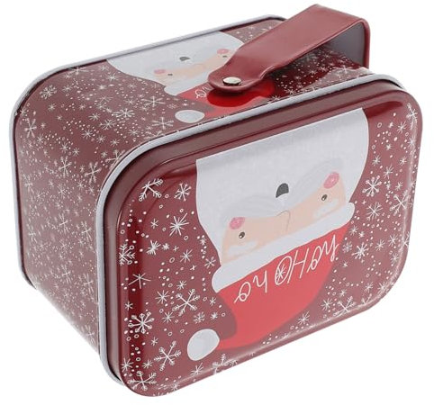 KITANDOVE Festive Cookie Tin Metallo Decorativo Con Coperchio Per Biscotti e Dolci Natalizi Scatola Portatile Per Regali e Conservazione Cibi Design Unico Per Celebrazioni e Feste