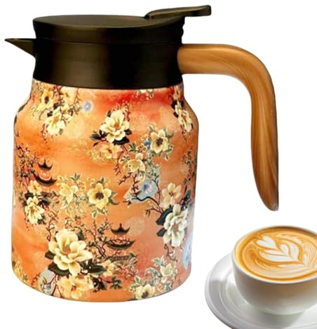 Dispensador De Café Y Bebidas, Teteras Tetermicas, Jarra Térmica Para Café | Las Garrafas De Café De 33.8 Oz Con Infusor De Té Y Colador Mantienen Café, Té Y Agua Calientes Y Frías