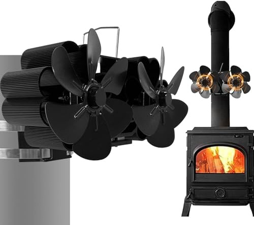 Dtaigou Fireplace Fan Heat Powered - Powerful Pellet Stove Fan Heat Activated Fan | Low Noise Wood Burner Fan Thermal Fan for Wood Burning Stoves