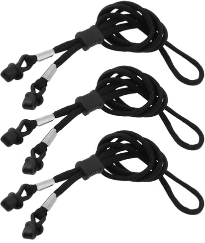 The Lord of the Tools 3 Stück Schwarzer Verstellbarer Brillenhalter aus Nylonseil 28,35 Zoll x 3 Mm für Sport-Sonnenbrillen Und Masken