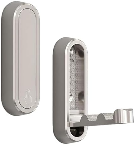 miyonsin Klappbare Wandhaken, Multifunktionale Garderobenhaken für Schlafzimmer, Badezimmer, Kleiderschrank, Wohnzimmere, Wandhaken Hohe Festigkeit Für Handtücher, Kleidung (Silber, 1 Stück)