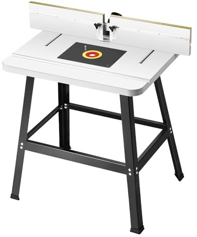 VEVOR Precision Router Table System, 31.5 in x 23.9 in, Routing Table Accessory Kit with Adjustable Fence, MDF Top, Sturdy Metal Base, Dust Collection Port, Compatible with Routes & Various Drill Bits