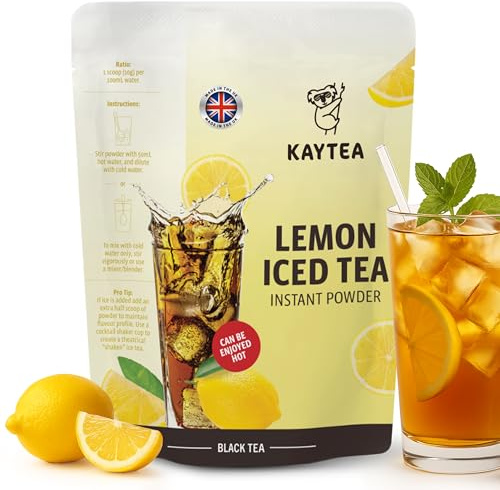 KAYTEA Lemon Iced Tea Powder 1kg (33 Servings) - Fruit Tea Instant Mix for Cold Brew or Hot - Natural Fruit Flavoured tea, No Artificial Ingredients, Light Caffeine, Vegan