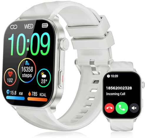 GPS Smart Watches for Women, 2.01'' HD Screen Fitness Watch with Heart Rate/Sleep/SpO2 Monitor/Step Counter(Bluetooth Calls), 110+Sports Fitness Tracker, 1 ATM Smartwatch for Android iOS, Silver Gray