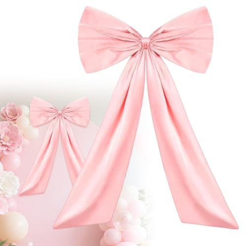 Peelanmall Lazo grande de satén, 58 x 100 cm, lazo de regalo grande, decoración de regalo, decoración de bricolaje, exquisito, lazo de regalo grande para decoración de fiestas, decoración de pared