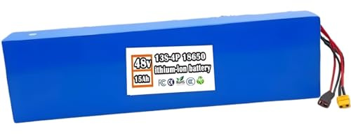 BOGJFC Batería Ión Litio 48V 15Ah 13S4P 18650 para Kugoo M4 M4 Pro MAX Speed T XT60 Enchufe 400 x 110 x 50 mm