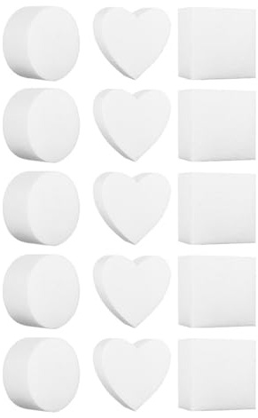 GALPADA Kit fare Dolci 15 Pezzi Stampi in Schiuma Plastica Bianca da Cucina per Uso DIY Facile da Pulire Forme Rotonde a Cuore