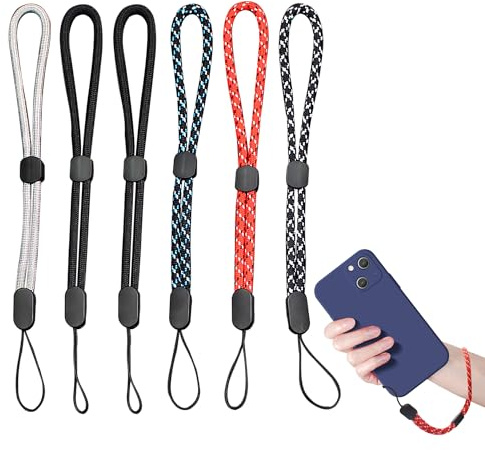 Bansusu 6 Pack Hand Wrist Strap Lanyard, Adjustable Colorful Nylon Hand Wrist Straps Camera Wrist Straps for GoPro, Camera, Keys, Keychain, Phone, USB Flash Drive, Wallet and ID Name Tag Badge