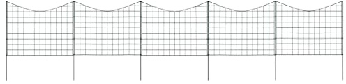 Generic Valvt Trädgårdsstaketset 77,3x26 Cm Grönt, Multifunktionellt Ståltråd, Mångsidig Användning, Enkel Att Installera, Praktiskt Staketset med Skyddande Stängsel för Barn, (77,5 x (52,5-64) cm)
