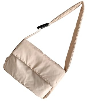Gramigg Elegante borsa a tracolla casual in nylon con tracolla regolabile coreano giapponese alla moda per adulti casual Crossbody, Albicocca, One Size
