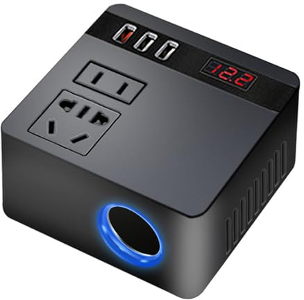Convertitore universale per auto da 150 W con 3 porte USB Adattatore per presa per auto da 12 V 24 V a 220 V per viaggi Adattatore per caricabatterie a ricarica rapida