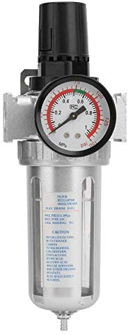 DEWIN Regulador de Presion Agua, Regulador de Presión de Aire con Conexión de Montaje BSP 1/2 Compresor de Aire Regulador de Filtro de Trampa de Agua y Humedad