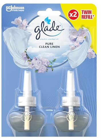 Glade Plug in Air Freshener Refill, Electric Scented Oil Room Air Freshener, Clean Linen, Duo Pack (2 x 20ml)