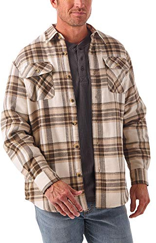 Wrangler Authentics Skjortjacka herr, långärmad, sherpafodrad flanellskjorta, XXL