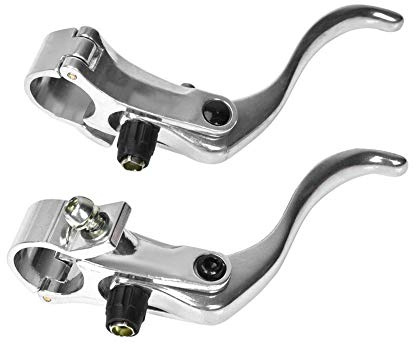 ZJchao Brake Lever, 1Pair 24mm Aluminum Alloy Handlebars Handle Mountain Cycling Accessory Great for Single Speeds Fixed Gear Use(#2)