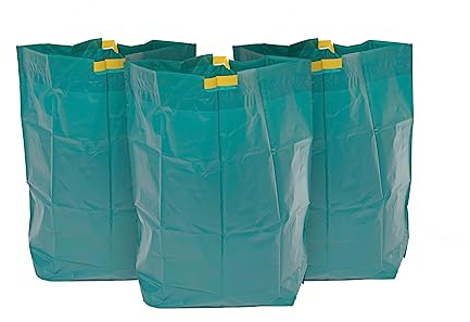 Kordis Reusable Garden Waste Bags- Pack Of 3 Sacks. Heavy Duty Stand Up Garden Bags With Drawstring Handles. Large Waterproof Foldable Bag For Garden Waste & Rubbish- 85L Capacity, Green.