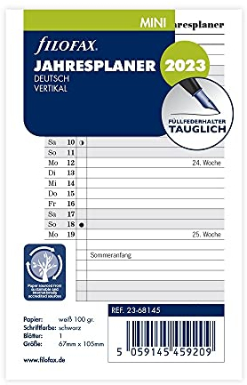 FILOFAX Mini Jahresplaner vertikal (deutsch)2023