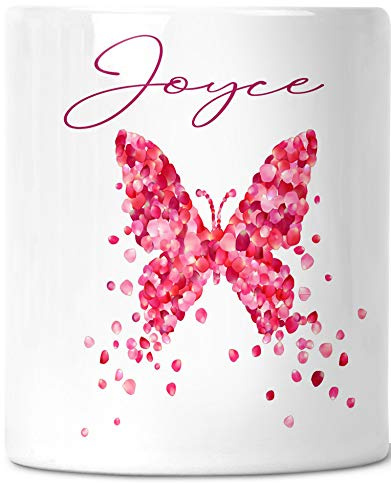 Personalisierte Spardose für Mädchen, Sparbüchse mit Namen, Geschenkverpackung für Geld zur Geburt, Geburtstag, 7-12 Jahre (Schmetterling)