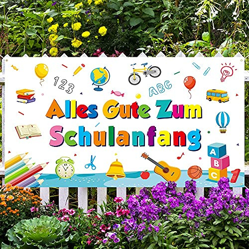 Einschulung Banner,Schulkind Banner 80 cm x 115 cm,Alles Gute Zum Schulanfang Hintergrund,für Den Garten Wanddekoration Foto Backdrop schulkind 2026 mädchen & junge