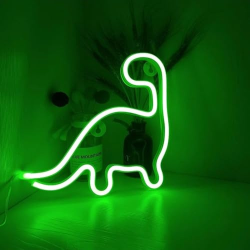 NIWWIN Dinosaurier Neonlicht, LED-Neonschilder,Dekorative Wandlampe,3AA/USB betrieben.Stimmungslichter im Schlafzimmer,Kinderzimmerdekoration, Weihnachtsdekoration, Geburtstagsgeschenk.
