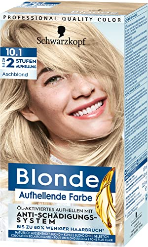 Blonde aufhellende Farbe 10.1 Aschblond (142 ml), Haarfärbemittel für Öl-aktiviertes Haare Aufhellen mit Anti-Schädigungs-System, für bis zu 2 Stufen Aufhellung ohne Gelbstich