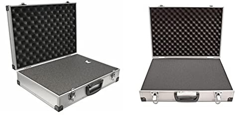 PeakTech 7265, Transportkoffer für Messinstrumente, Größe XL (390 x 280 x 100 mm) & 7260 – Universal Koffer für Messgeräte, Robuster Alu Tragekoffer, Werkzeug Aufbewahrung, L - 370 x 230 x 80mm