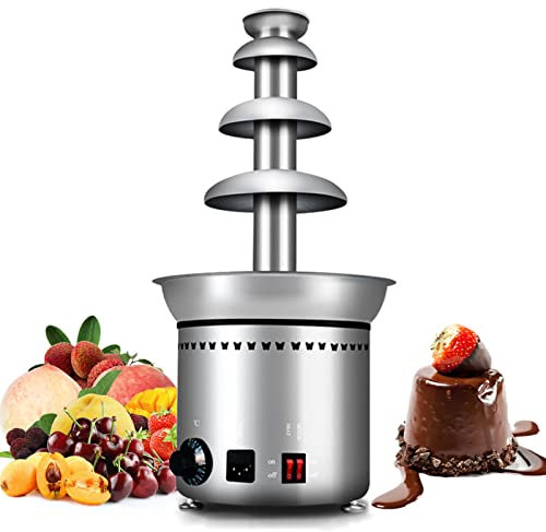 Cheese Heated Melting Machine,Commercial Chocolate Fondue Fountain, 4/5/6/7 Tiers Chocolate Waterfall Hot Pot (4 Tier)