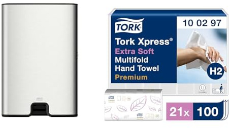 Tork Xpress Spender für Multifold Papierhandtücher 460004 & Xpress extra weiche Multifold Papierhandtücher 100297