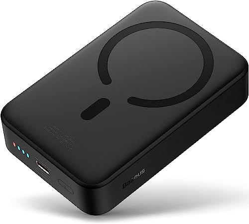 Baseus Magsafe Powerbank, 20000mAh Magnetic Powerbank Schnellladung, PD 20W Kabellose Powerbank mit USB-C, Externe Batterie für iPhone 15/14/13/12 Serie