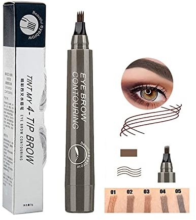 4 Punto Matita Per Sopracciglia Impermeabile Senza Colore Con Applicazione Simulazione Root Trasparente - Quattro Punte Con Unghia Nessuna Sfumata