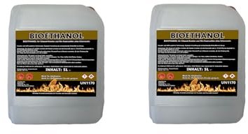 Antiviron Bioethanol 96,6% Premium 10 Liter (2x5 Liter) Ethanol für Tischkamin, Kamin & Gartendeko für Draußen - Rauch- und Rußfrei aus Mais