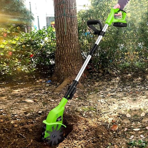 JSY Escarificadores Rotocultivador inalámbrico de 20V, motocultor eléctrico de Mano con cultivador portátil for Jardines, Mango Ajustable for huertos Cultivadores rotativos, Jardines, Campos