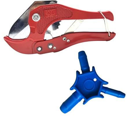 Coupe Tuyau et Ebavureur Multicouche Ensemble D'outils, Pince Coupe Tube pour Coupe-tube en 1-5/8 Pouces 42 MM, Calibreur Ebavureur pour Tuyau de Diamètre 16-20-26 MM avec Poignée Ergonomique (Bleu)