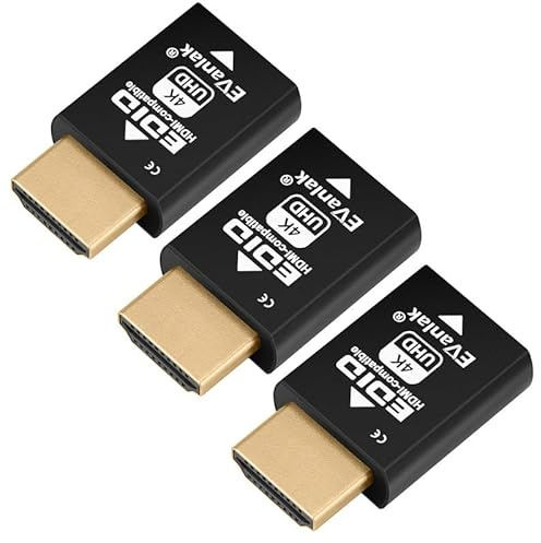Passthrough Mini HDMI EDID Emulator - 1080P @ 4K @ 60Hz | Compact Design | Supports HDMI Switches, Extenders, AV Receivers, 3840x2160@60Hz Video Splitters, 3 Pieces