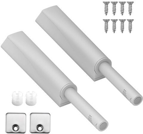Lot De 2 Amortisseur Porte Placard, Push To Open MatéRiau Abs, Amortisseur Porte, Poussoir Porte Placard Convient Pour Les Armoires De Cuisine, Les Penderies, Gris