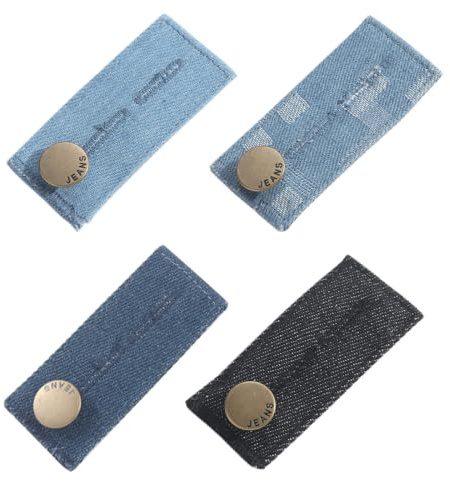 WeddHuis Rallonge de Ceinture pour Jeans et Pantalons,4 pièces,Extenseur de Taille jusqu'à 5 cm,Bouton d'extension,Bouton de Rallonge Réglable pour Jeans,ceinture de grossesse (8,5 * 3,5 cm)