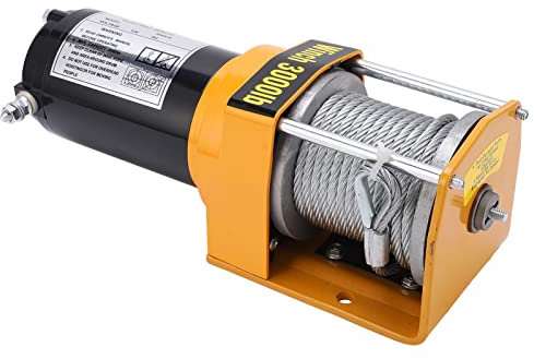 Treuil électrique, Treuil de Remorque Treuil Portable 12 V en Acier Inoxydable avec Corde de 5 Mm X 10 M pour ATV UTV Tout-terrain
