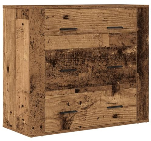 HETFTJN Mobiletti Cucina Madia Soggiorno Moderna Armadietto da Esterno Credenza Moderna - Credenza Legno Vecchio 80x33x70 cm in Truciolato per Casa Salotto Interno Soggiorno Cucina