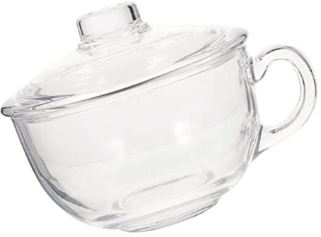 MAGICLULU Bol à Céréales en Verre 450ml avec Anse et Couvercle