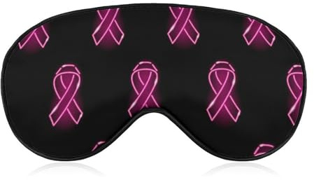 Bequemer Augenschutz für die Nacht, neonpinke Schleife, Augenabdeckung zur Aufklärung über Brustkrebs, weiches elastisches Band für Damen und Herren