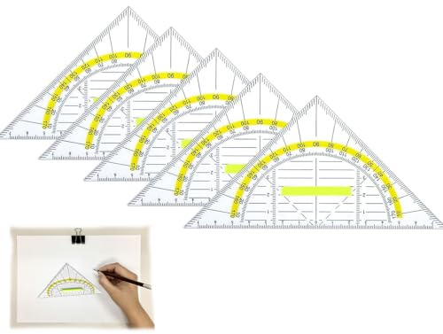 5 Stück Geodreieck,Geodreieck Mit Griff,Geodreieck Klein,Geo Dreieck,Geodreieck Flexibel,16 Cm, Transparent,Flexibel Geo Kreisschablone,Dreieck Lineal,Geeignet Für Den Einsatz Im Schulbüro