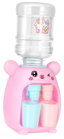 Dispensador de Agua Juguete Mini Doble Salida de Plástico Rosa | Niños, Forma de Animal Kawaii, Juego de Simulación, Uso en Exterior y Decoración