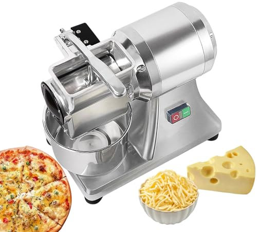 Rallador eléctrico de queso de 550 W, rallador giratorio de acero inoxidable para queso, mantequilla, pan y migas de pan