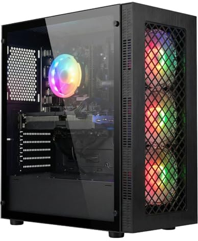 STGsivir Prebuilt Gaming PC Desktop Computer Tower, Intel Core i7 8th up to 4.1GHz, Nvidia GeForce RTX 2060 Super 8GB GDDR6, 32GB DDR4 RAM, 1TB SSD, WIFI6, BT 5.0, RGB Fan x3, Windows11 Pro