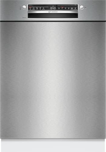 Bosch SMU2HTS08E Serie 2 - Lavastoviglie sottopiano 60 cm, Smart Start, gel igienico per Eco 50 °C e Intensivo 70 °C, AquaStop, programma Download, Silence on demand, Home Connect, acciaio spazzolato