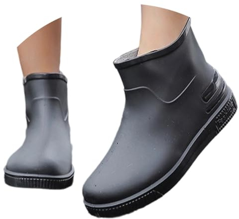 Stivali di Gomma da Donna Impermeabili Chelsea Boots Stivali da Pioggia alla Caviglia di Gomma con Tacco Basso Antiscivolo Stivaletti Corti Impermeabili Leggere Antiscivolo per Esterni